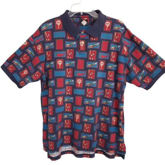 Vintage Men's Tabasco Golf Bag Golf Club Polo Shirt | Size L - Picture 1 of 7